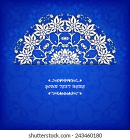 Abstract vector circle floral ornamental border. Vector ornamental border frame. Can be used for banner, web design, wedding cards and others