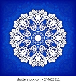 Borde ornamental floral del círculo vector abstracto. Marco de borde ornamental vectorial. Se puede usar para banner, diseño web, tarjetas de boda y otros
