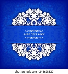 Abstract vector circle floral ornamental border. Vector ornamental border frame. Can be used for banner, web design, wedding cards and others