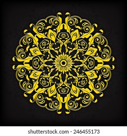 Borde ornamental floral del círculo vector abstracto. Marco de borde ornamental vectorial. Se puede usar para banner, diseño web, tarjetas de boda y otros