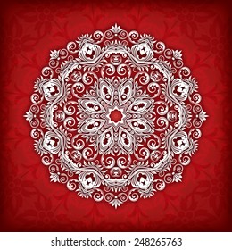 Abstract vector circle floral ornamental border. Vector ornamental border frame. Can be used for banner, web design, wedding cards and others