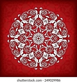 Abstract vector circle floral ornamental border. Vector ornamental border frame. Can be used for banner, web design, wedding cards and others
