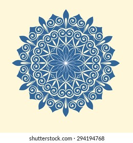 Abstract  vector circle floral ornamental border