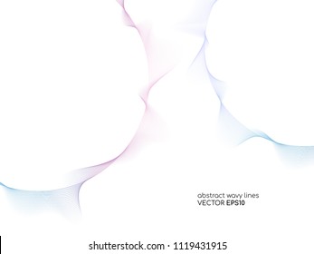 Abstract vector circle flowing wave lines with colorful soft tone color palette on white background for design element, banner, background