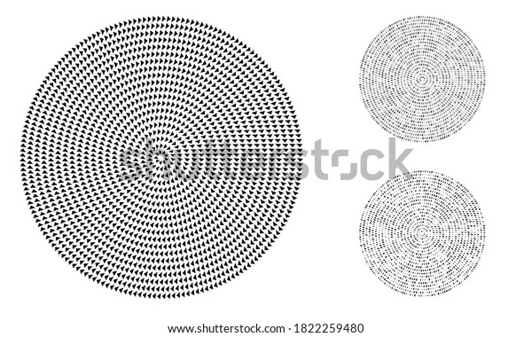 Abstract vector\
circle form halftone triangles as icon, logo or design element for\
medical, treatment,\
cosmetic.