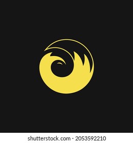 abstract vector circle fox logo