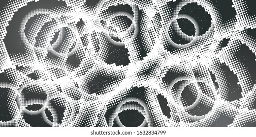 Abstract vector circle frame halftone dots background