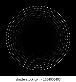 Abstract vector circle frame halftone dots frame. Circle shape. Grunge circular stain