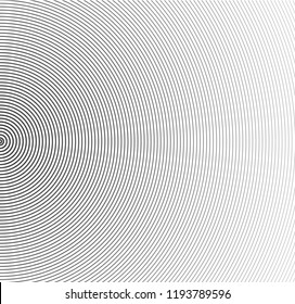 Abstract vector circle halftone black background. Gradient retro line pattern design. Monochrome graphic.