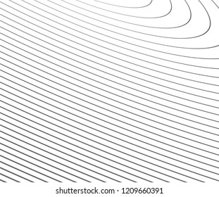 Abstract vector circle halftone black background. Gradient retro line pattern design. Monochrome graphic.
