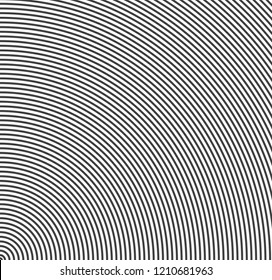 Abstract vector circle halftone black background. Gradient retro line pattern design. Monochrome graphic.