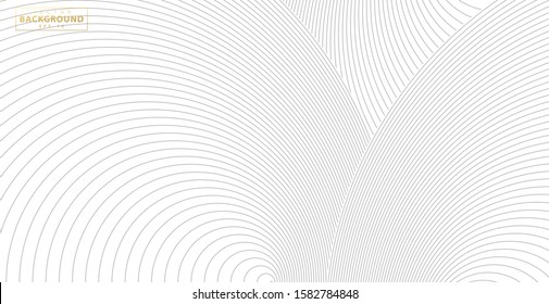 Abstract Vector Circle Halftone Black Background. Gradient Retro Line Pattern Design. Monochrome Graphic. Circle For Sound Wave. Vector Illustration