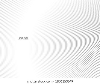 Abstract vector circle halftone black background. Gradient retro line pattern design. Monochrome graphic. Circle for sound wave. vector illustration
