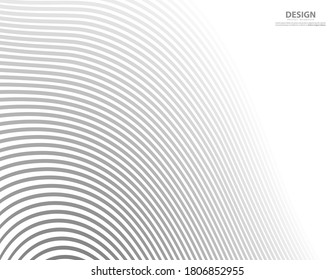 Abstract vector circle halftone black background. Gradient retro line pattern design. Monochrome graphic. Circle for sound wave. vector illustration