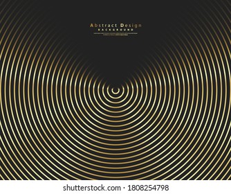 Abstract vector circle halftone black background. Gradient retro line pattern design. Monochrome graphic. Circle for sound wave. vector illustration