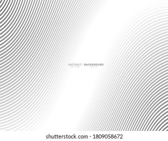 Abstract vector circle halftone black background. Gradient retro line pattern design. Monochrome graphic. Circle for sound wave. vector illustration
