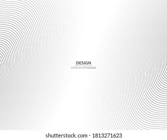 Abstract vector circle halftone black background. Gradient retro line pattern design. Monochrome graphic. Circle for sound wave. vector illustration