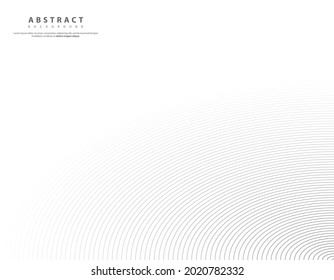 Abstract vector circle halftone black background. Gradient retro line pattern design. Monochrome graphic. Circle for sound wave. vector illustration