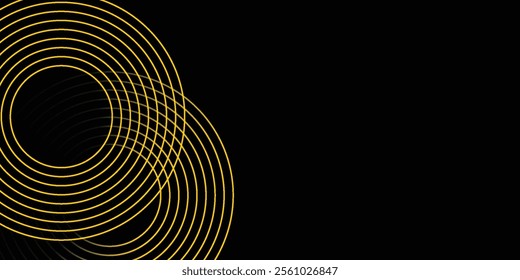 Abstract vector circle halftone black background. Gradient retro line pattern design. Monochrome graphic. Circle for sound wave. vector illustration