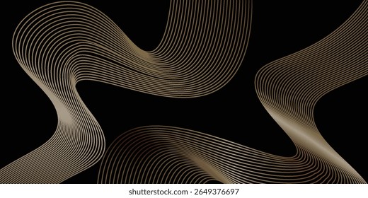 Abstract vector circle halftone black background. Gradient retro line pattern design. Monochrome graphic. Circle for sound wave. vector illustration