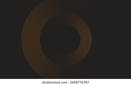 Abstract vector circle halftone black background. Gradient retro line pattern design. Monochrome graphic. Circle for sound wave. vector 
