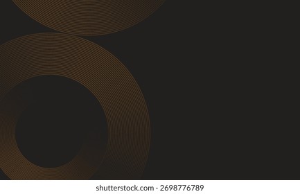 Abstract vector circle halftone black background. Gradient retro line pattern design. Monochrome graphic. Circle for sound wave. Modern
