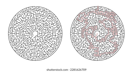 Abstraktes Vektorkreislabyrinth mit hoher Komplexität