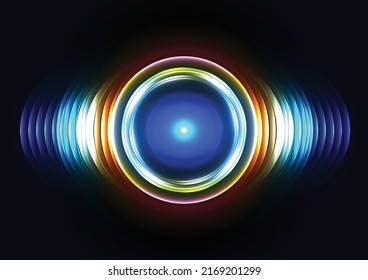 Resumen del color del neón del círculo vector fondo moderno concepto, concepto del fondo de luz del círculo abstracto, diseño del vector de ilustración