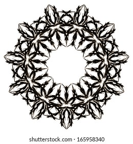Abstract vector circle ornament. Lace pattern design. Vintage ornament background. Vector ornamental border frame can be used for banner, invitation, book cover, certificate etc.