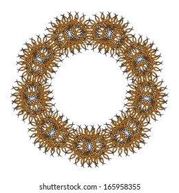 Abstract vector circle ornament. Lace pattern design. Vintage ornament background. Vector ornamental border frame can be used for banner, invitation, book cover, certificate etc.
