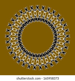 Abstract vector circle ornament. Lace pattern design. Vintage ornament background. Vector ornamental border frame can be used for banner, invitation, book cover, certificate etc.