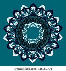 Abstract vector circle ornament. Lace pattern design. Vintage ornament background. Vector ornamental border frame can be used for banner, invitation, book cover, certificate etc.
