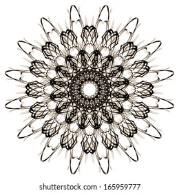Abstract vector circle ornament. Lace pattern design. Vintage ornament background. Vector ornamental border frame can be used for banner, invitation, book cover, certificate etc.