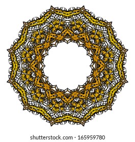 Abstract vector circle ornament. Lace pattern design. Vintage ornament background. Vector ornamental border frame can be used for banner, invitation, book cover, certificate etc.