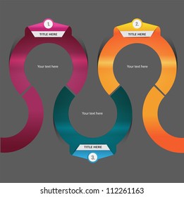 Abstract vector circle scheme background with three positions