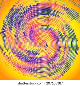 abstract  vector circle spiral polygon triangle background