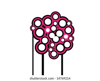 Abstract vector circles illustration with three lines