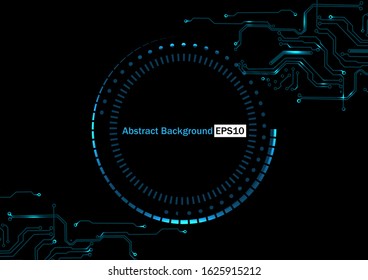 Abstract vector circuit with circle technology concept background design. Vector illustration design background