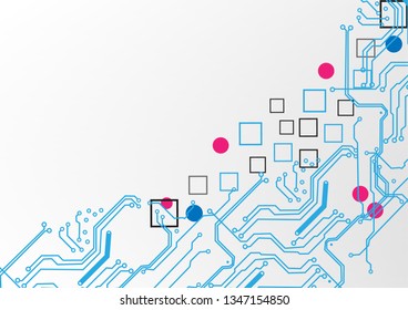 Abstract vector circuit with shape background technology. illustration vector design