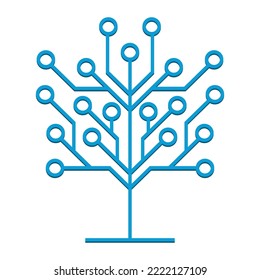 Abstract Vector Circuit Tree logo template design.