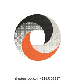 abstract vector circular logo design,grey,orange,black and white