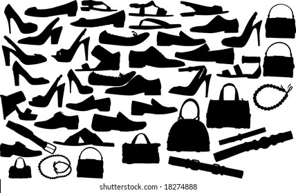 Abstract vector clothes silhouettes illustration