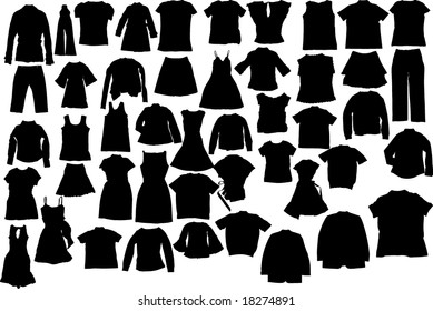 Abstract vector clothes silhouettes illustration