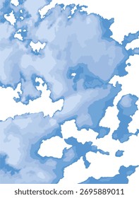 Abstract vector cloud formation in multiple shades of blue. Ideal as a digital texture, background, or design element for weather-themed and dreamy concepts.