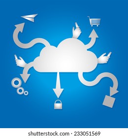 Abstract vector cloud for social networks illustration for mobile phones with shadow