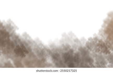 Abstract vector clouds, fog or smoke on an isolated transparent background. Dust cloud. Desert smoke. Sandstorm. 3D smog explosion. Cloud, smoke, png.