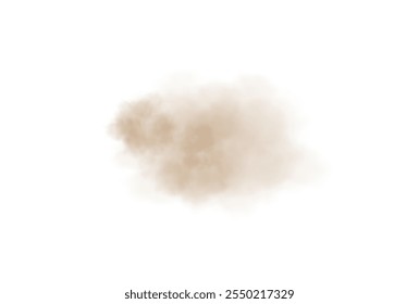 Abstract vector clouds, fog or smoke on an isolated transparent background. Dust cloud. Desert smoke. Sandstorm. 3D smog explosion. Cloud, smoke, png.