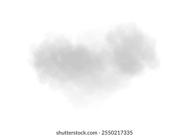 Abstract vector clouds, fog or smoke on an isolated transparent background. Dust cloud. Desert smoke. Sandstorm. 3D smog explosion. Cloud, smoke, png.