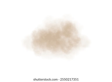 Abstract vector clouds, fog or smoke on an isolated transparent background. Dust cloud. Desert smoke. Sandstorm. 3D smog explosion. Cloud, smoke, png.