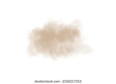 Abstract vector clouds, fog or smoke on an isolated transparent background. Dust cloud. Desert smoke. Sandstorm. 3D smog explosion. Cloud, smoke, png.